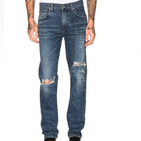 New Agolde Blade Los Angeles Premium Mens Skinny Sonic Destruct Ripped Jeans 32 - Picture 1 of 11
